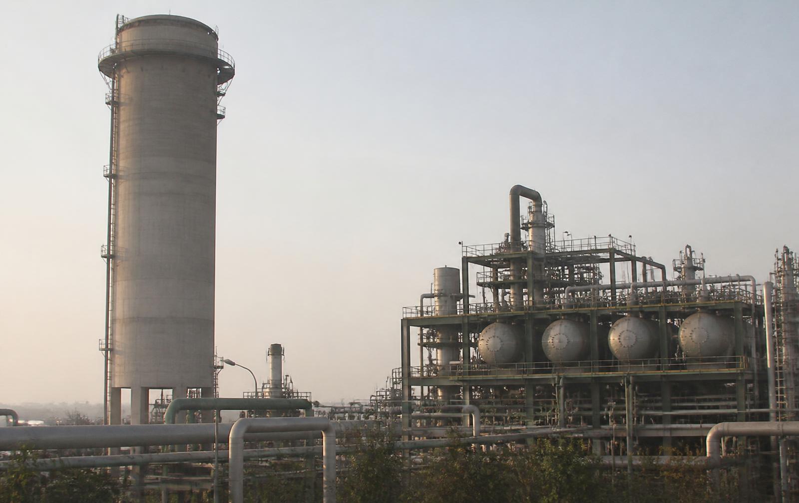 Urea prilling tower and ammonia plant section in Punjab, Pakistan