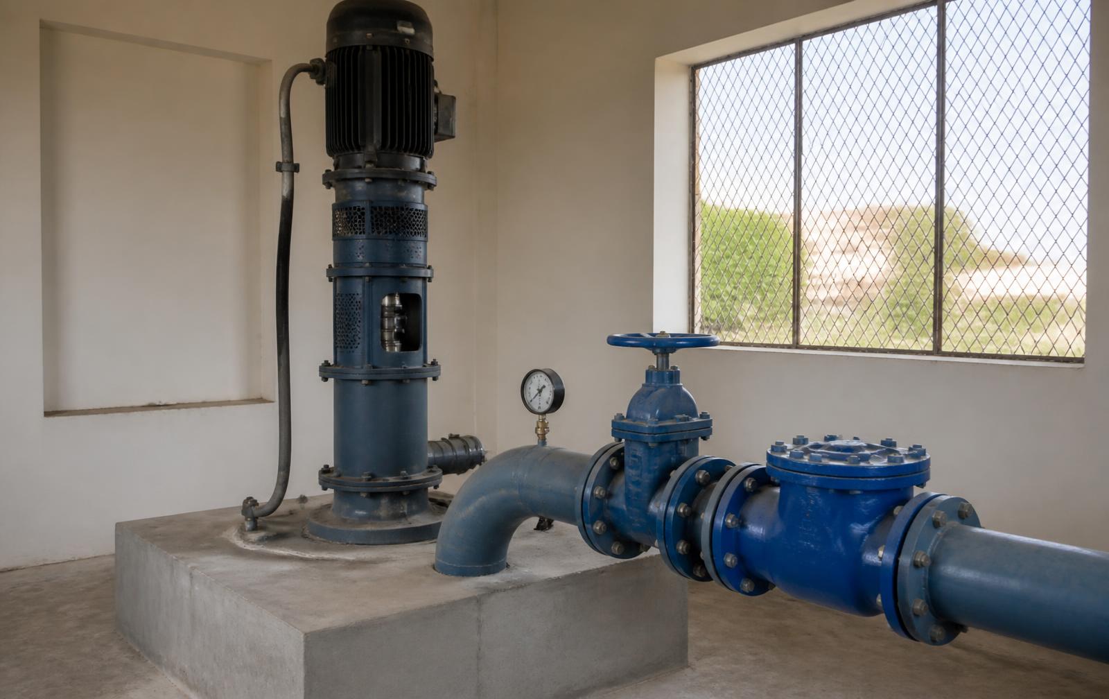 Tube well pump house in a housing society